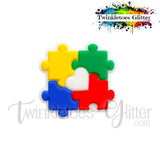 Autism Awareness Puzzle Piece Silicone Focal Bead