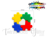 Autism Awareness Puzzle Piece Silicone Focal Bead