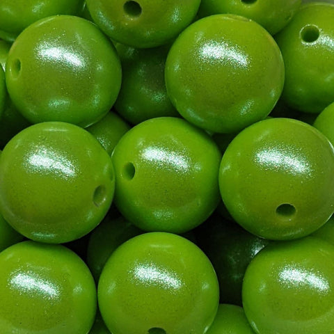 15mm Round Opal Silicone Beads ~ Chartreuse