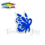 Butterfly Ribbon Awareness Silicone Focal Bead