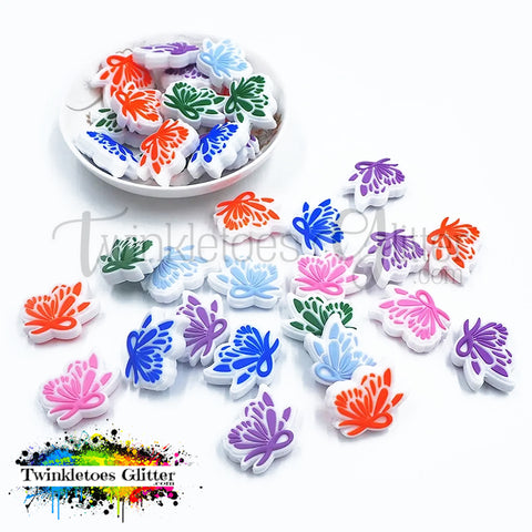 Butterfly Ribbon Awareness Silicone Focal Bead