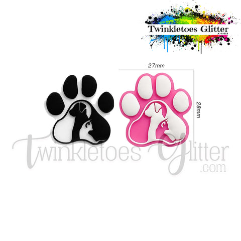 Dog/Cat Paw Print Silicone Focal Bead