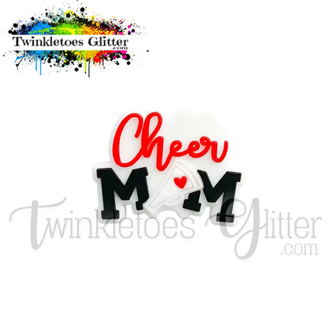 Cheer Mom Silicone Focal Bead