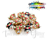 Cow w/Flowers Silicone Focal Bead