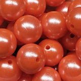 15mm Round Opal Silicone Beads ~ Orange