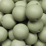 15mm Round Silicone Beads ~ Sage