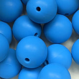 15mm Round Silicone Beads ~ Cool Blue