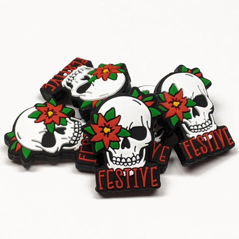 Festive Skull Silicone Focal Bead Silicone Focal Bead