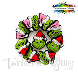 Green Man w/Santa Hat and Shades Silicone Focal Bead