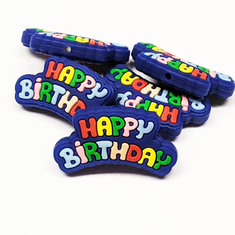 Happy Birthday ~ Large ~ Silicone Focal Bead