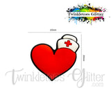 Nurses Hat on Heart Silicone Focal Bead