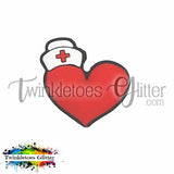 Nurses Hat on Heart Silicone Focal Bead