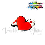 Nurses Hat on Heart Silicone Focal Bead