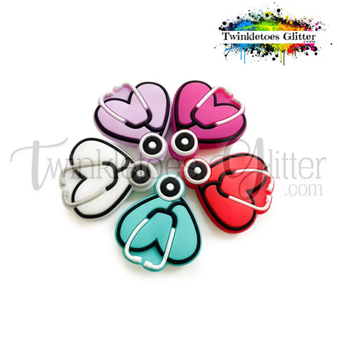 Stethoscope over Heart Silicone Focal Bead