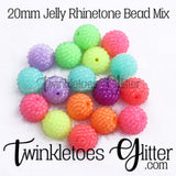 Bubblegum 20mm Bead Mix ~ Jelly Neon Rhinestone Mix