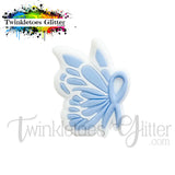 Butterfly Ribbon Awareness Silicone Focal Bead