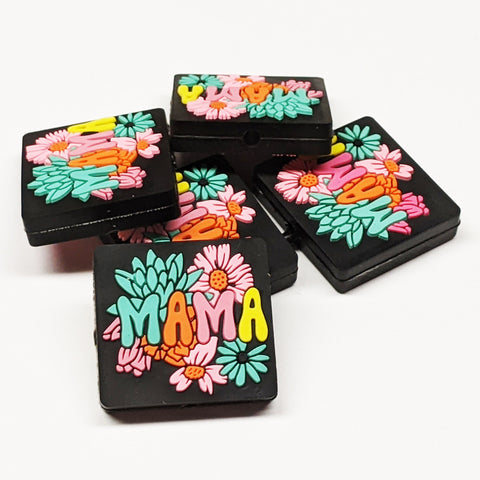 Floral Mama #2 Silicone Focal Bead