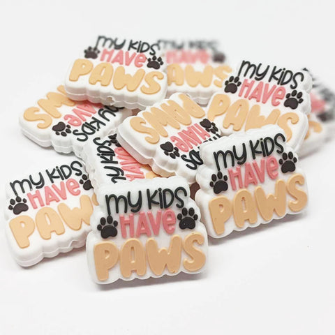 My Kids Have Paws Silicone Focal Bead