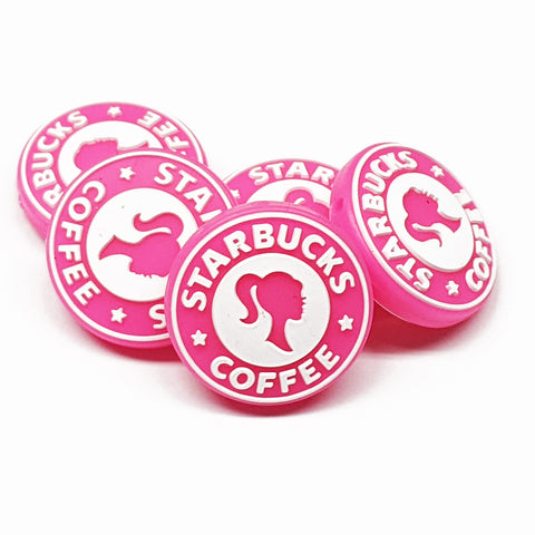 Pink Coffee Silicone Focal Bead