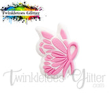 Butterfly Ribbon Awareness Silicone Focal Bead