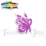 Butterfly Ribbon Awareness Silicone Focal Bead