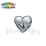 Heart Skulls Silicone Focal Bead