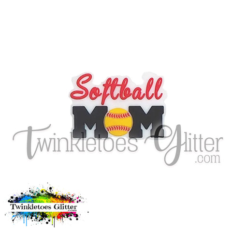 Softball Mom Silicone Focal Bead