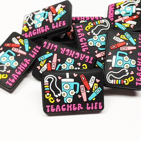 Teacher Life w/Cup Silicone Focal Bead