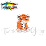 Orange Tiger Silicone Focal Bead