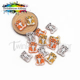 Orange Tiger Silicone Focal Bead