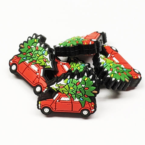 Christmas Tree in Car ~ Red ~ Silicone Focal Bead