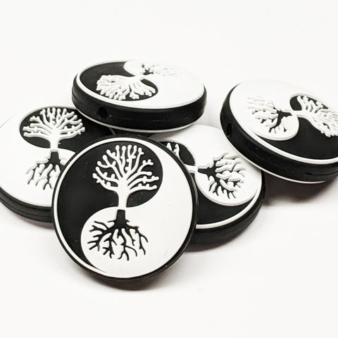 Tree of Life Yingyang Silicone Focal Bead