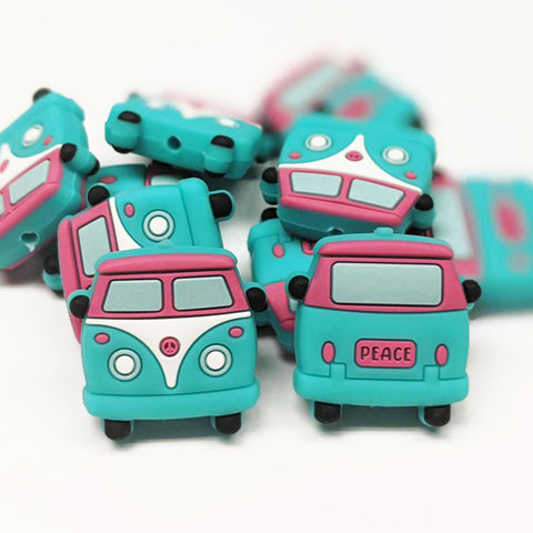 Wagon Bus Silicone Focal Bead