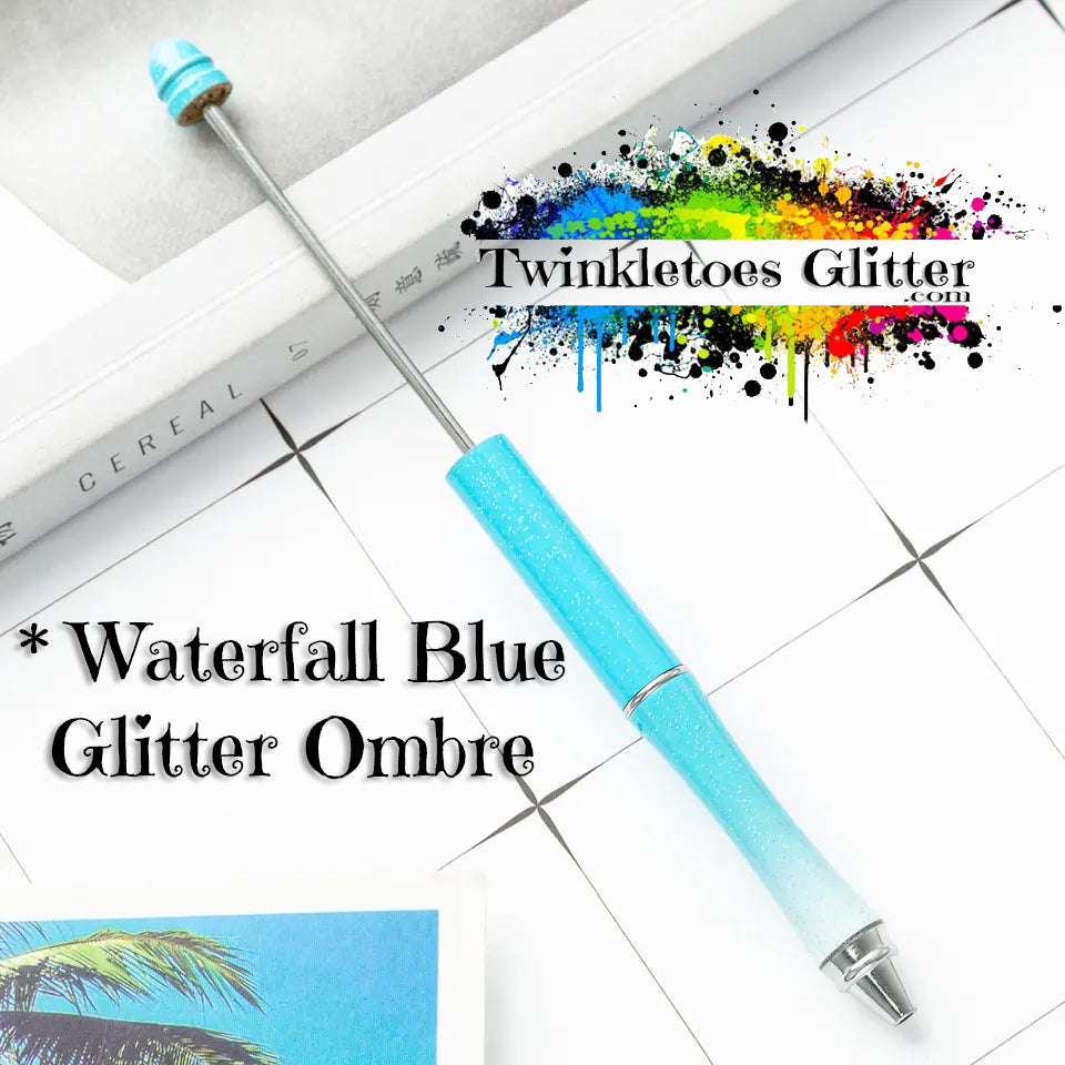 Rainbow Beaded Pen – 3 Blue Pineapples