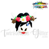 Cow w/Flowers Silicone Focal Bead