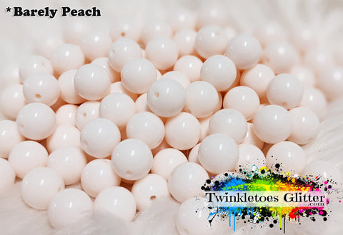 12mm Solid Acrylic Beads ~ Barely Peach