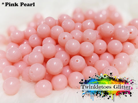 12mm Solid Acrylic Beads ~ Pink Pearl