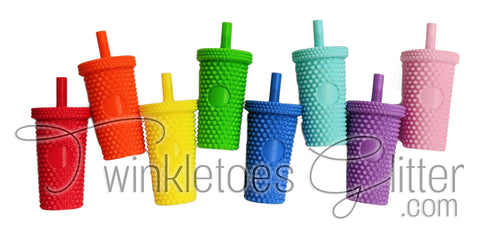 Coffee Cup w/Straw Trinket Keychain, Lots of Colors