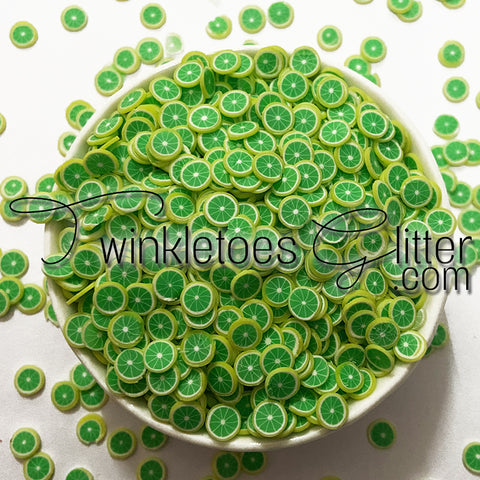 Green Lemon Polymer Clay Slices