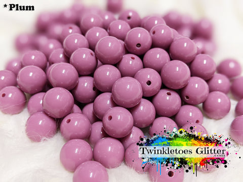 12mm Solid Acrylic Beads ~ Plum