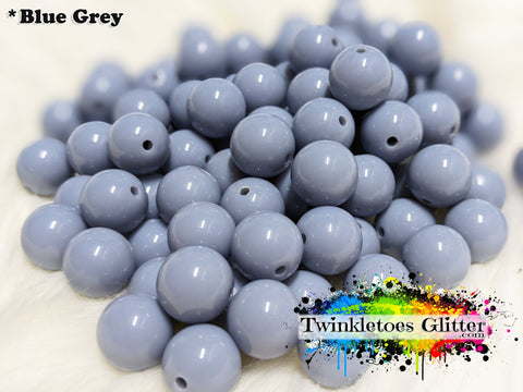 12mm Solid Acrylic Beads ~ Blue Grey