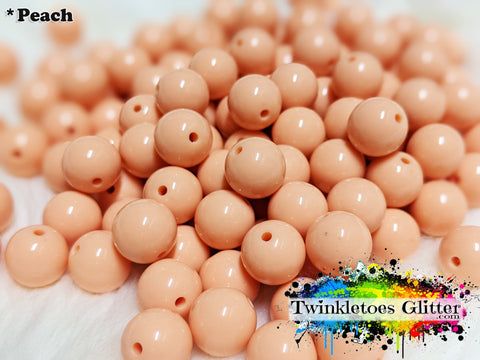 12mm Solid Acrylic Beads ~ Peach