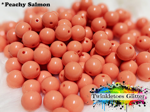 12mm Solid Acrylic Beads ~ Peachy Salmon