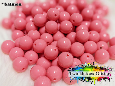 12mm Solid Acrylic Beads ~ Salmon