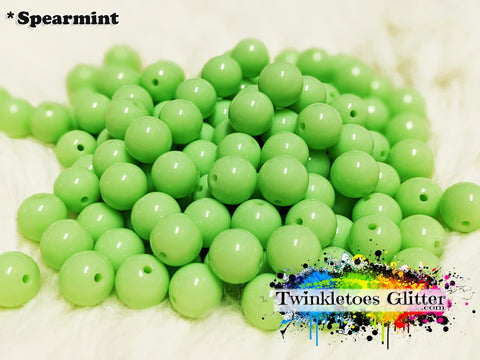 12mm Solid Acrylic Beads ~ Spearmint