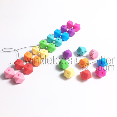 Silicone Beads ~ 11mm Hexagons ~ 30+ Colors