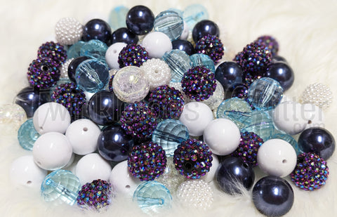 20MM Dark Purple Neon AB Solid Chunky Bubblegum Beads