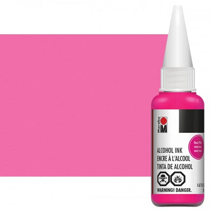 Marabu Alcohol Inks - Neon Pink - 1/2oz Bottle